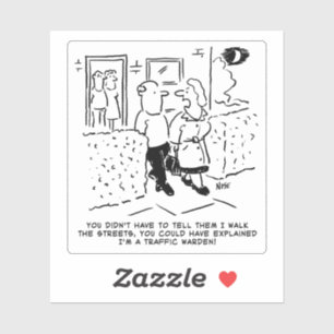 De Cartoon van Verkeersdirecteur Wife. Sticker