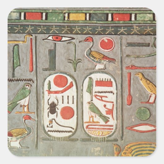 De cartouche van de koning vierkante sticker (Voorkant)