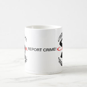 de cash logo, de cash logo, RAPPORTCRIME! Koffiemok