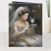 De Cat Bride olieverf, grote bruiloft Kaart (Achterkant)