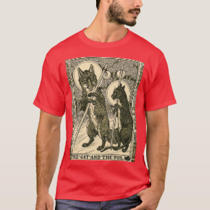 DE CAT EN DE FOX Forest Animals Black White Flo T-shirt