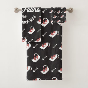De Cat Friends Cute Pun en Pattern Bad Handdoek
