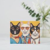 De Cat Ladies gaan stemmen Briefkaart (Staand voorkant)