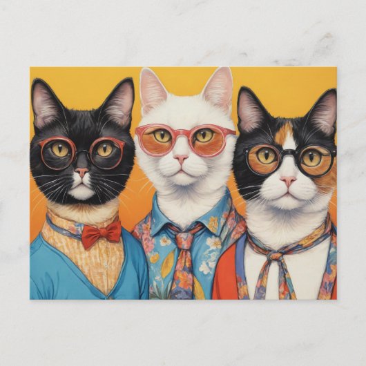 De Cat Ladies gaan stemmen Briefkaart (Voorkant)