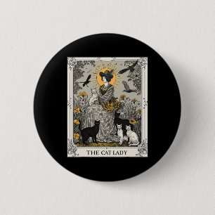 De Cat Lady Tarot Kaart Gotische Vrouwen Cat M Ronde Button 5,7 Cm