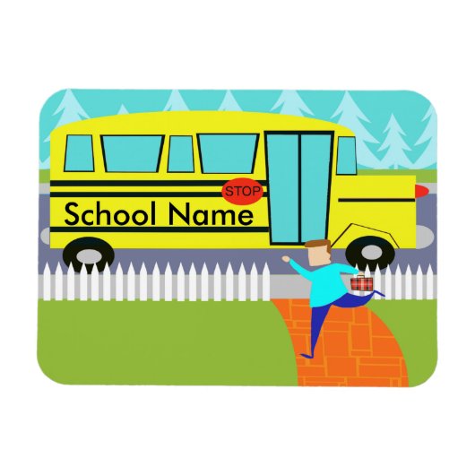  de Catching School Bus Flexi Magnet Magneet (Horizontaal)