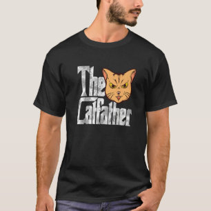 De Catfather Cat Father Mafia Whiskers Male papa T-shirt