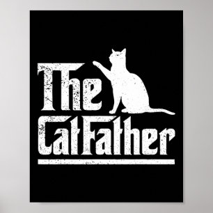 De Catfather Grappige Kat Papa Vaders Dag Film Pun Poster