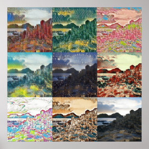 De Causeway van de Giant... Noord-Ierland Collage Poster