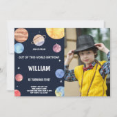 De ce monde anniversaire Invitations avec photo (Devant)