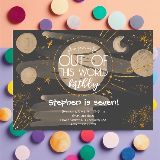 De ce monde l'anniversaire Invitation