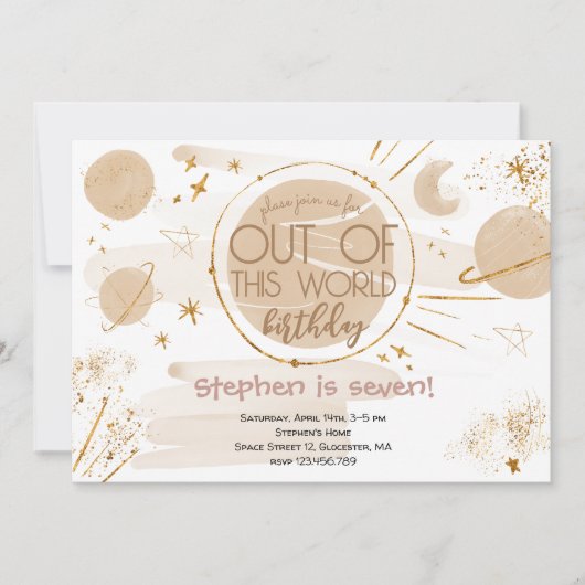 De ce monde l'anniversaire Invitation (Devant)