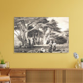 De Cedars van Libanon, gegraveerd door Freeman (se Canvas Afdruk (Insitu (Woonkamer))