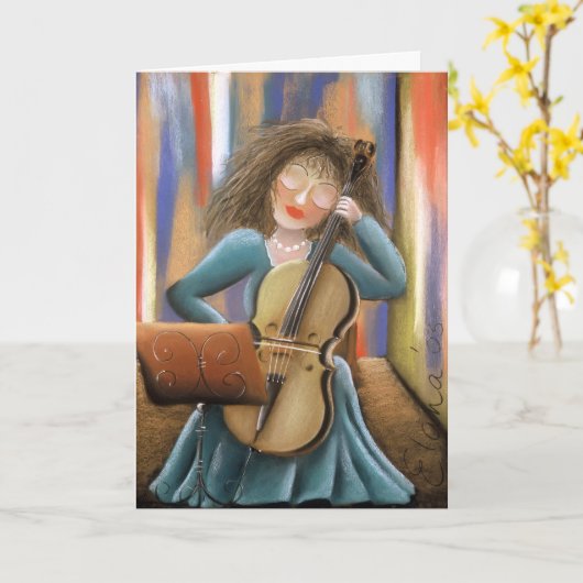 De cellist kaart (Gele Bloem)