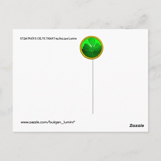 DE CELTISCHE HART VAN SAINT PATRICK BRIEFKAART (Achterkant)