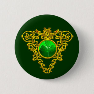 DE CELTISCHE HART VAN SAINT PATRICK RONDE BUTTON 5,7 CM