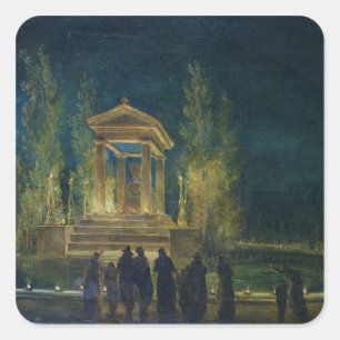 De Cenotaph Jean Jacques Rousseau Vierkante Sticker