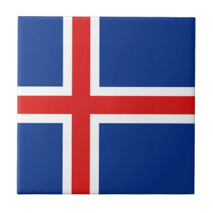 De ceramiektegel van de Vlag van IJsland Tegeltje