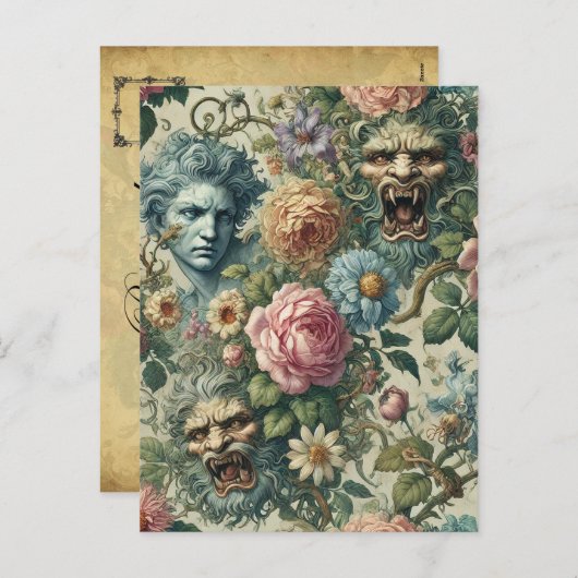 De Cerulean Muse - Gotisch Victoriaans Feestdagenkaart (Voorkant / Achterkant)