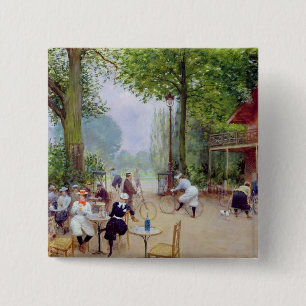De Chalet du Cycle in de Bois de Boulogne Vierkante Button 5,1 Cm