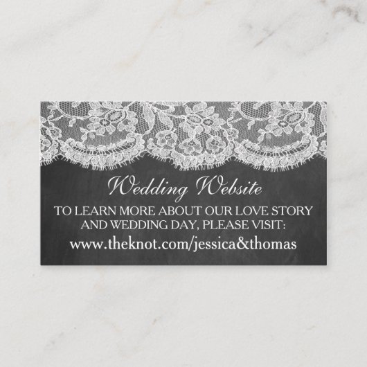 De Chalkboard & Lace Wedding Collectie website Informatiekaartje (Voorkant)