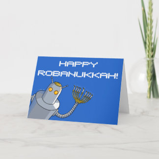 De Chanoeka van de robot! Feestdagen Kaart