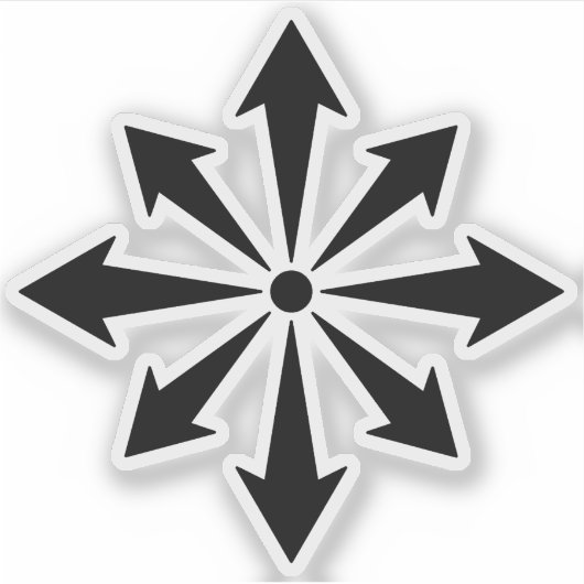 De Chaos Ster (zwart) Sticker (Voorkant)