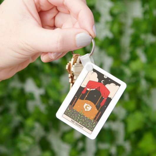 De Chariot grote arcana tarot card keepslag Sleutelhanger (Hand)