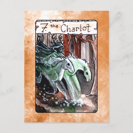 De Chariot Tarot-kaart Briefkaart (Voorkant)