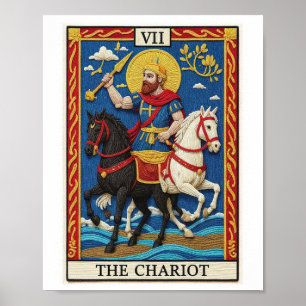 De Chariot Tarot Kaart Poster