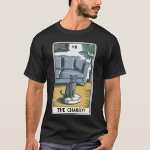 De Chariot Tarotkaart Kat Robot Stofzuiger Ca T-shirt