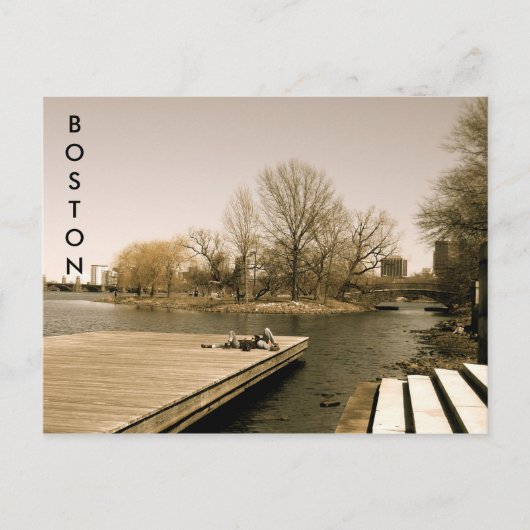 De Charles River Esplanade (sepia) Briefkaart (Voorkant)