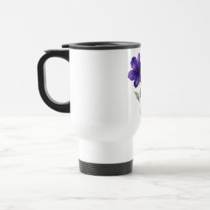 De charme van paarse bloemen reisbeker
