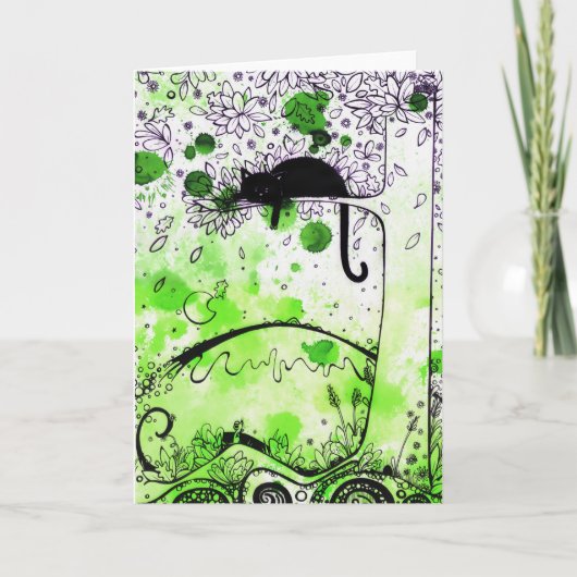 De chat carte de voeux en haut - (Devant)