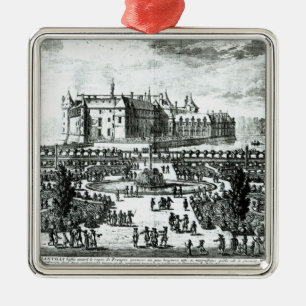 De Chateau de Chantilly en de tuinen Metalen Ornament