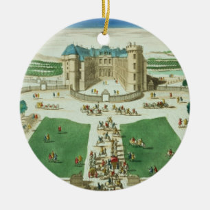 De Chateau Rambouillet, gegraveerd door Antoine Av Keramisch Ornament