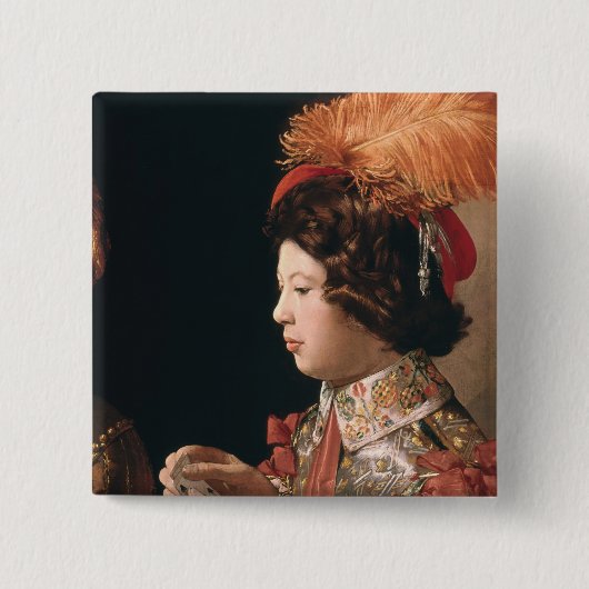 De Cheat met de Ace Diamonds Vierkante Button 5,1 Cm (Voorkant)