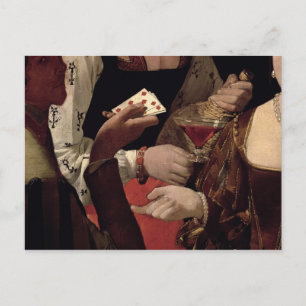 De Cheat met de Ace of Diamonds, detail van de Briefkaart