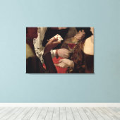 De Cheat met de Ace of Diamonds, detail van de Canvas Afdruk (Insitu (Houten vloer))