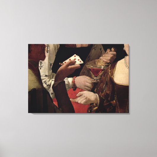 De Cheat met de Ace of Diamonds, detail van de Canvas Afdruk (Voorkant)