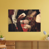 De Cheat met de Ace of Diamonds, detail van de Canvas Afdruk (Insitu (Woonkamer))