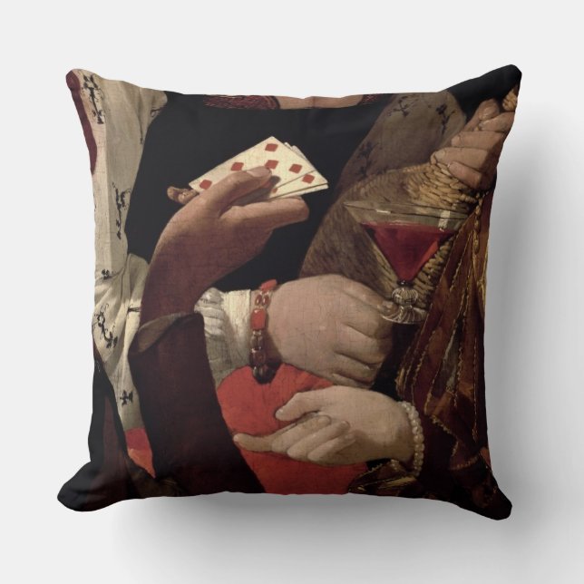 De Cheat met de Ace of Diamonds, detail van de Kussen (Voorkant)