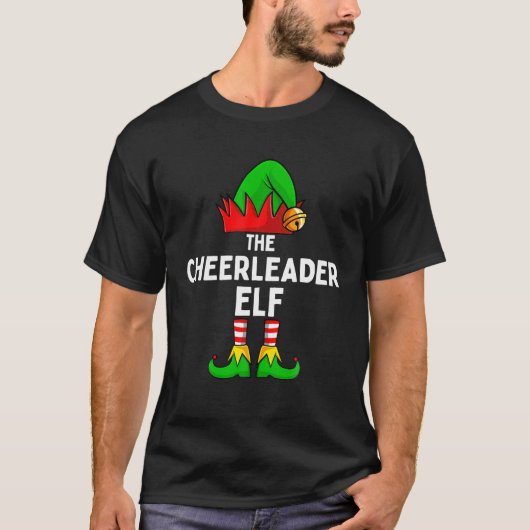 De cheerleader Elf Grappige Kerst Matching T-shirt (Voorkant)