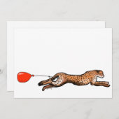 De Cheetah en de Red Balloon Party uitnodiging (Voorkant / Achterkant)