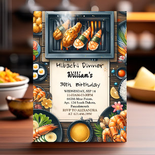 De chef-kok BBQ Japans Sushi Hibachi 40e verjaarda Kaart