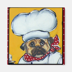 De Chef Pug Magneet