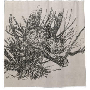 De Cheshire kat in een boom Arthur Rackham Douchegordijn