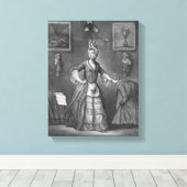 De Chevalier d'Eon, gekleed als vrouw Canvas Afdruk (Insitu (Houten vloer))