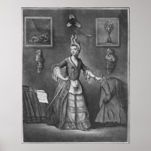 De Chevalier d'Eon, gekleed als vrouw Poster