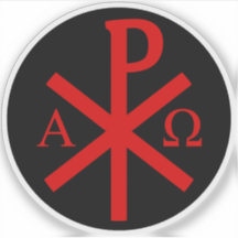 De Chi-Rho Cross - v2 (rood op zwart)
